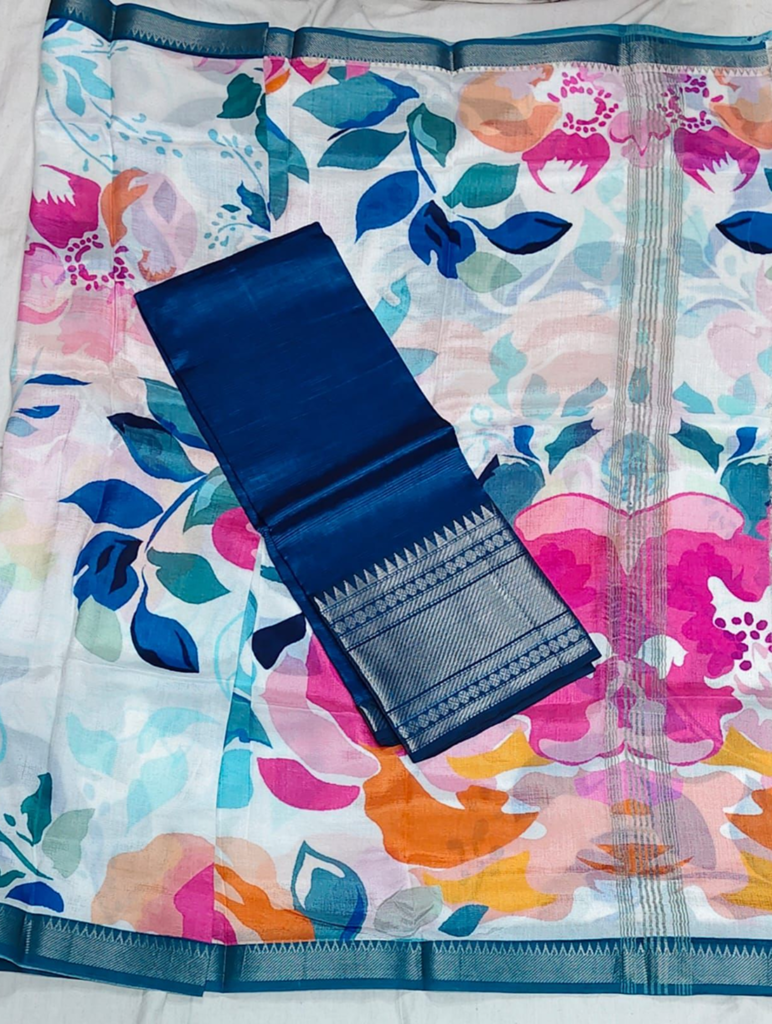 mangalagiri cotton by handloom digital print dress materials top kanchi boarder plain 2.5m dupata comes with digital print 2.5m