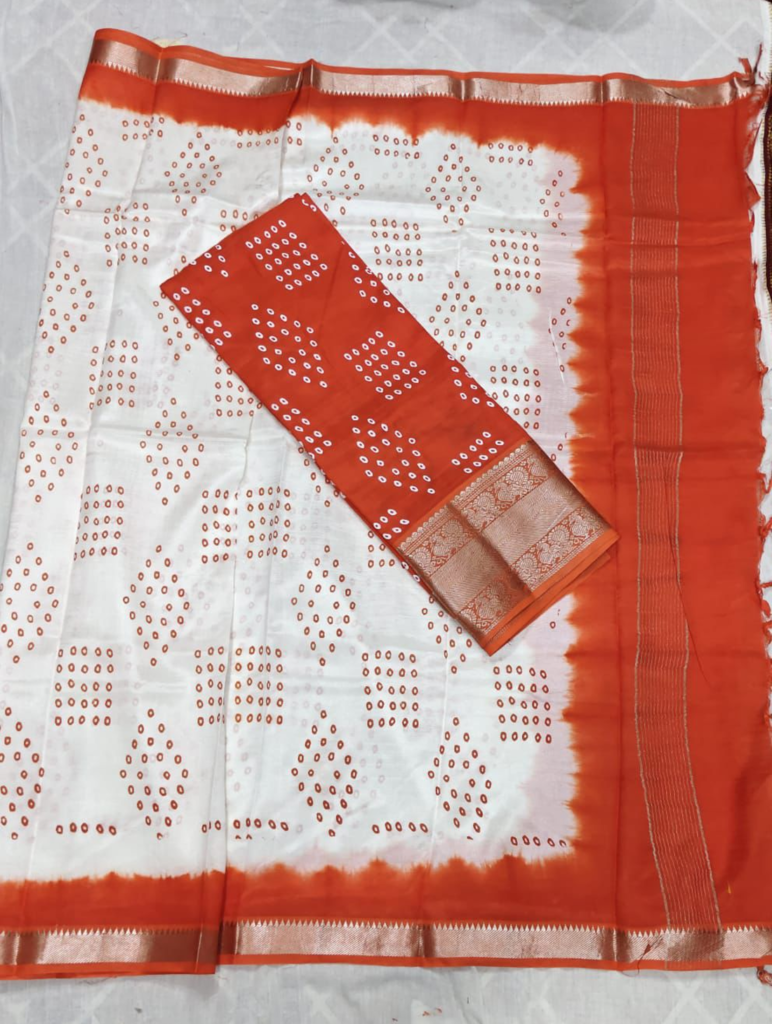 mangalagiri cotton by pattu handloom kanchi boarder bandini dress set