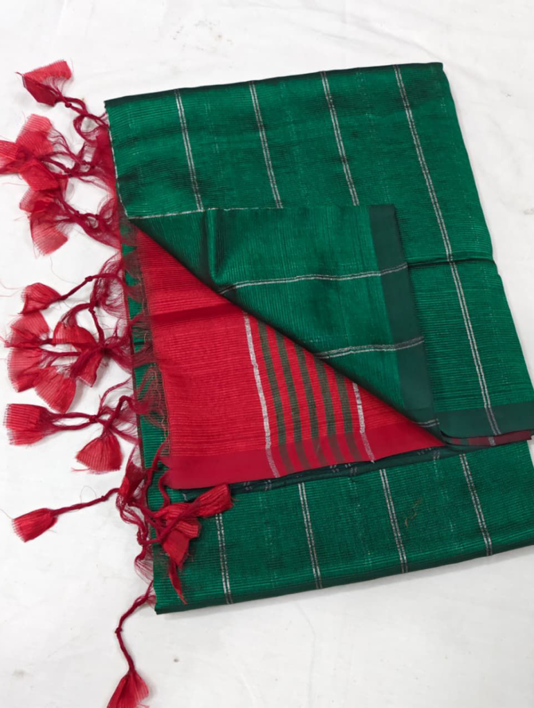 mangalagiri cotton by pattu handloom plain saree with all over zari lines