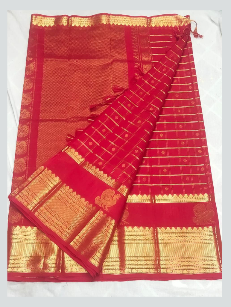 mangalagiri cotton by pattu handloom premium quality double weaving vintage style gap boarder checks buta sarees