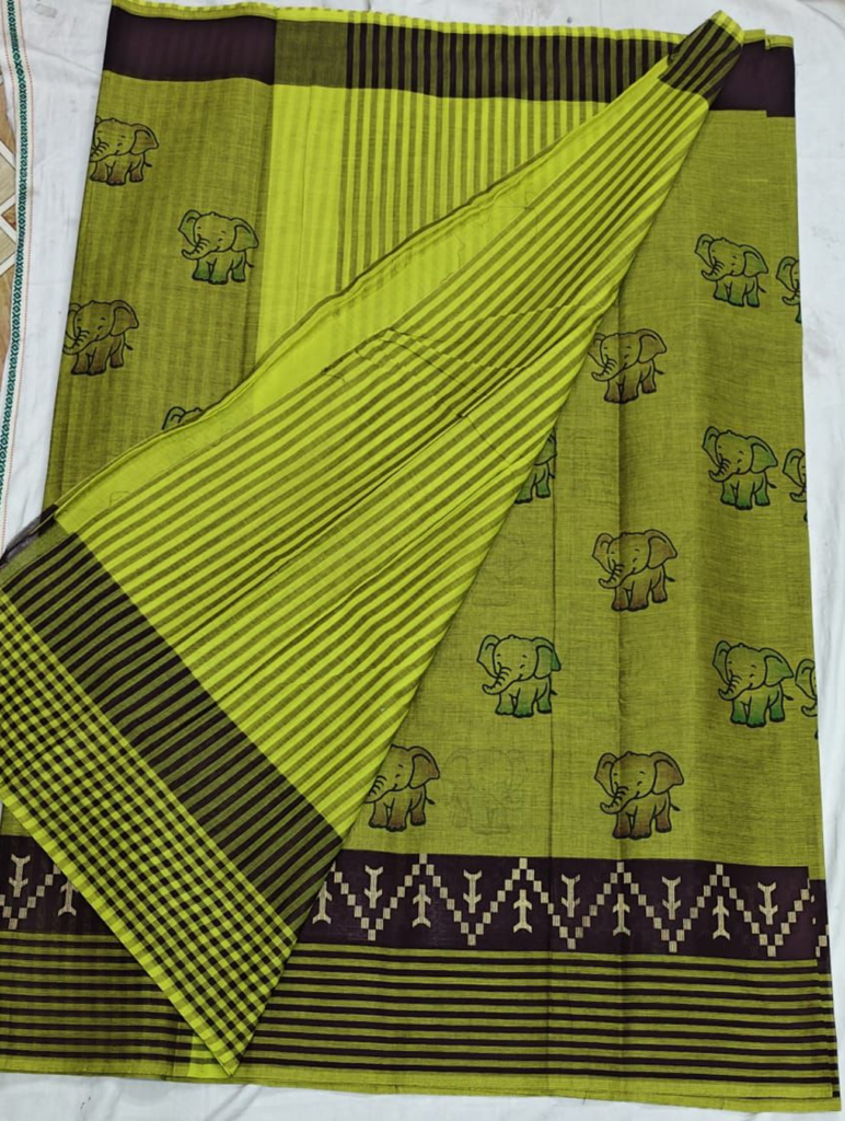 mangalagiri pure cotton sarees with special screen print